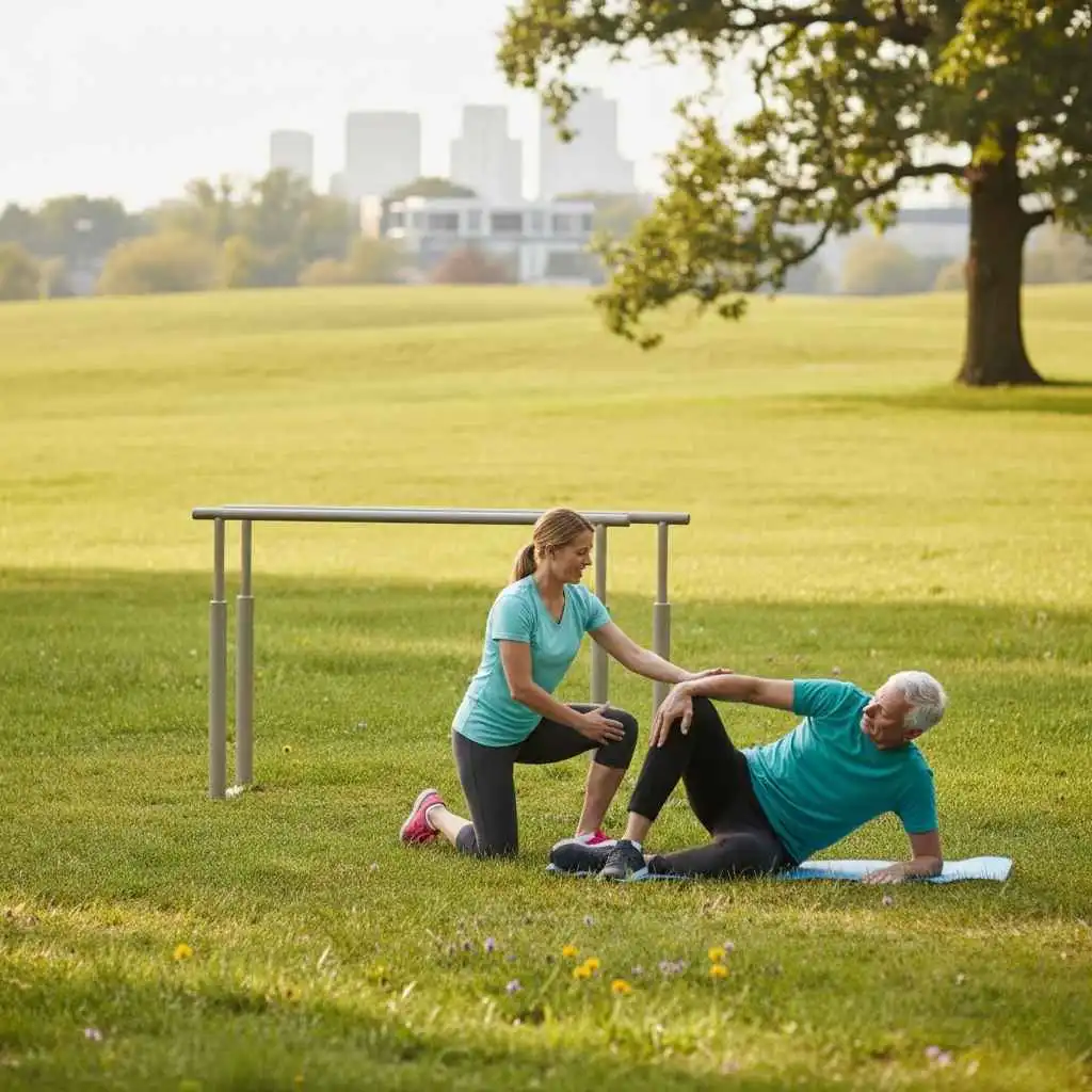 Patient receiving guided physical therapy in Rolling Meadows