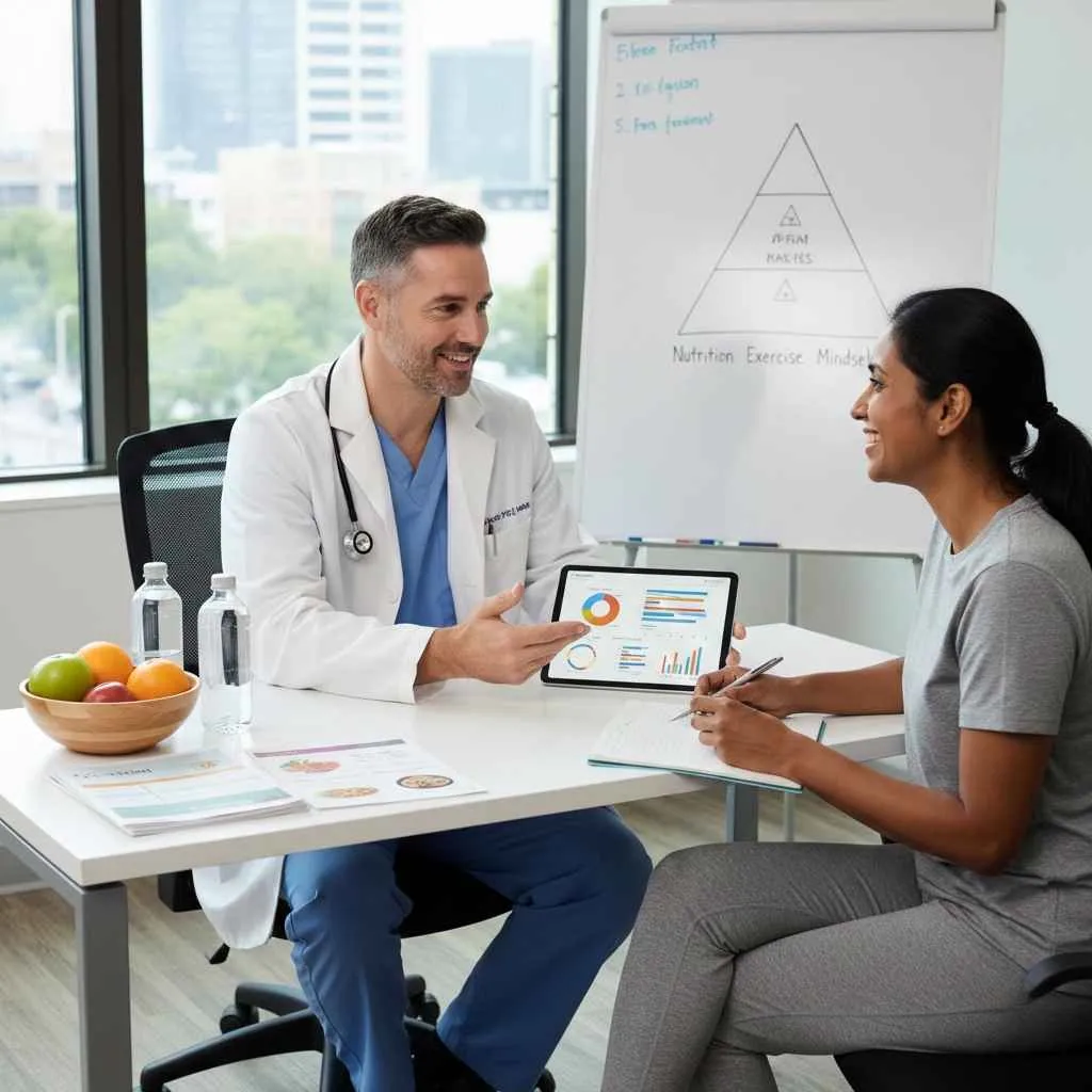 Patient working with healthcare provider on a personalized weight loss plan