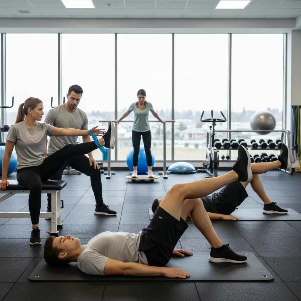 knee rehabilitation exercise session